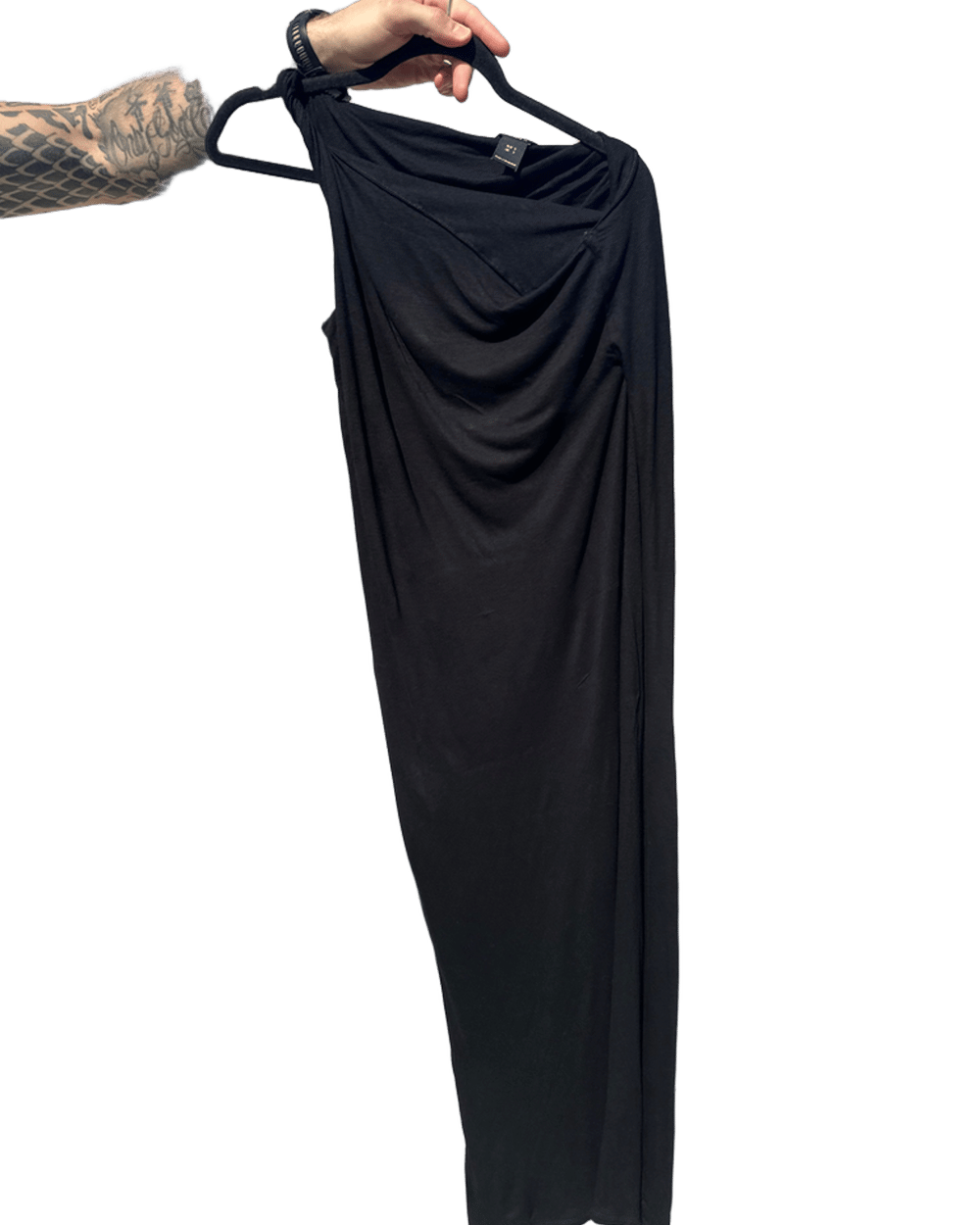 Black One-Shoulder Maxi Dress Black