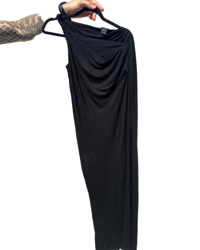 Black One-Shoulder Maxi Dress Black