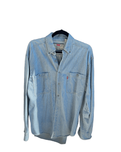 Levi's Blue and White Striped Long Sleeve Shirt